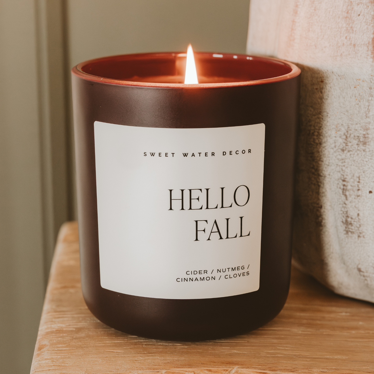 Hello Fall 15 oz matte jar soy candle
