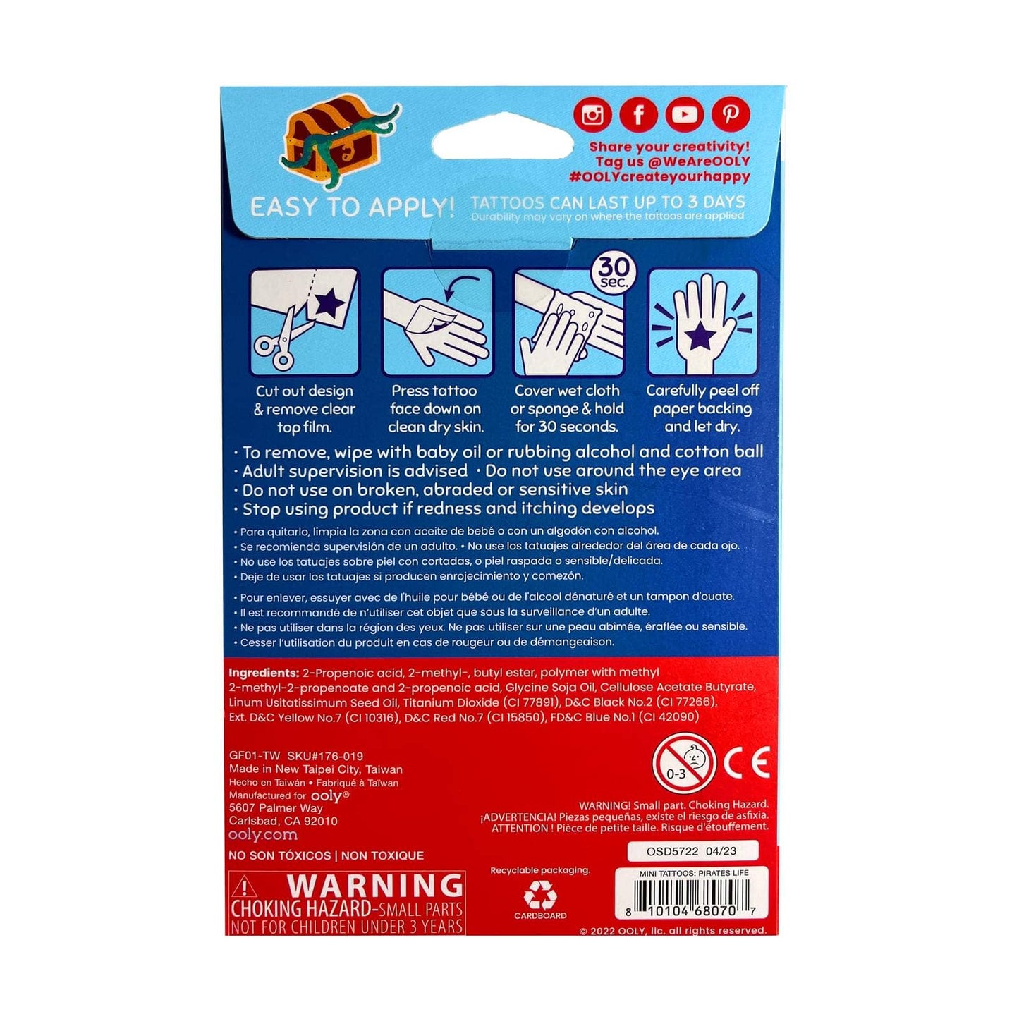 Tattoo Palooza: Mini Temporary Tattoos - Pirate's Life