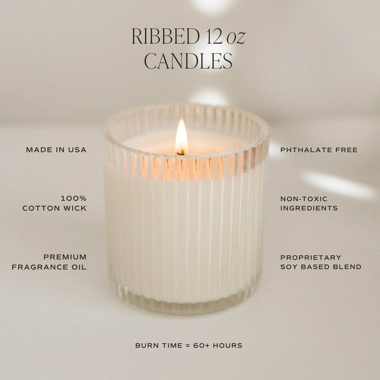 Thank You Soy Candle - Ribbed Glass Jar with Box