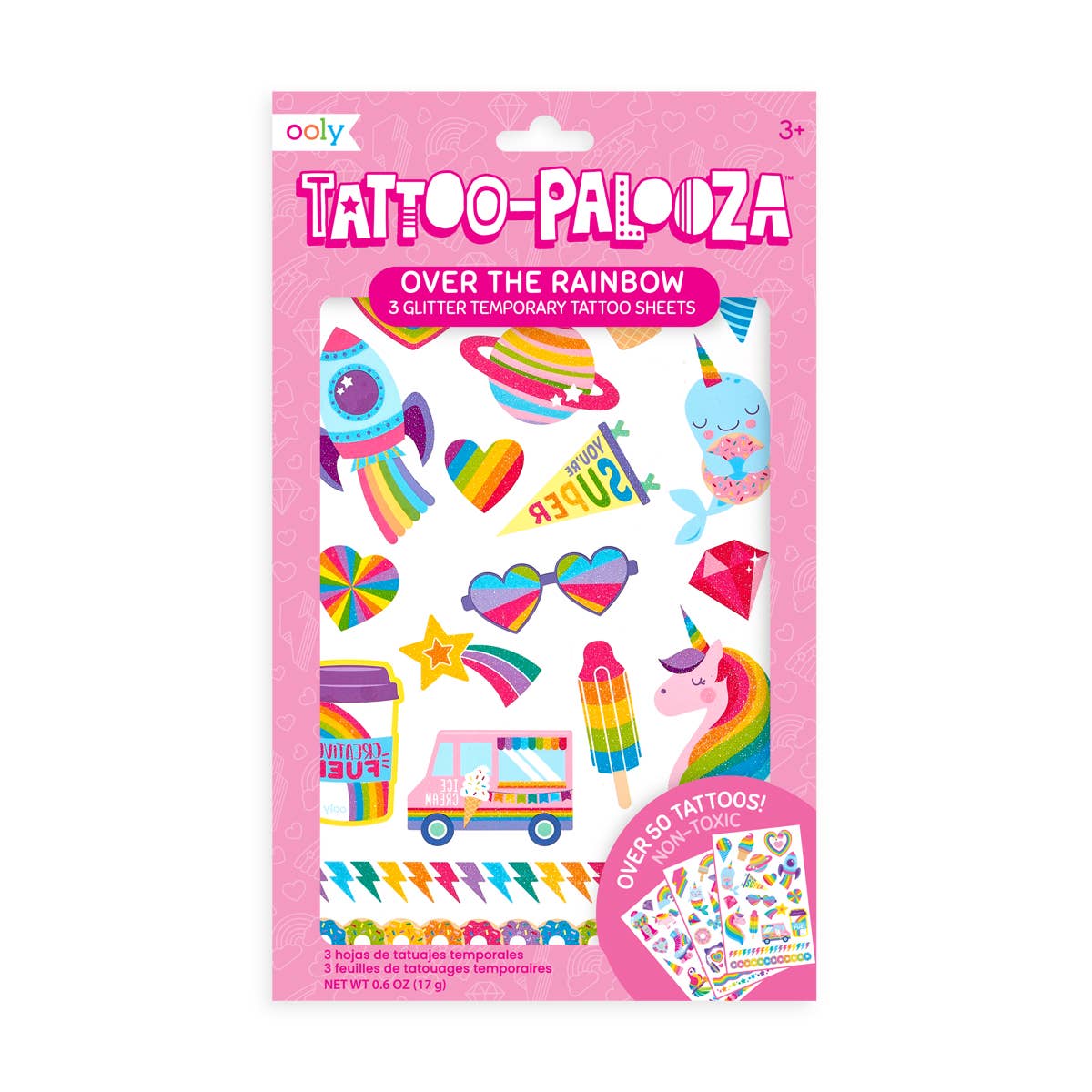 Tattoo Palooza: Glitter Temporary Tattoos - Over The Rainbow