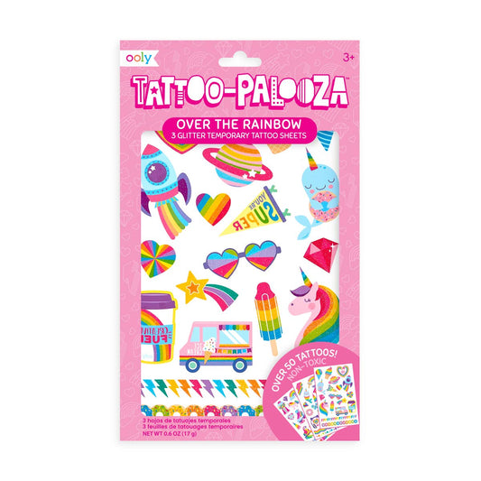 Tattoo Palooza: Glitter Temporary Tattoos - Over The Rainbow