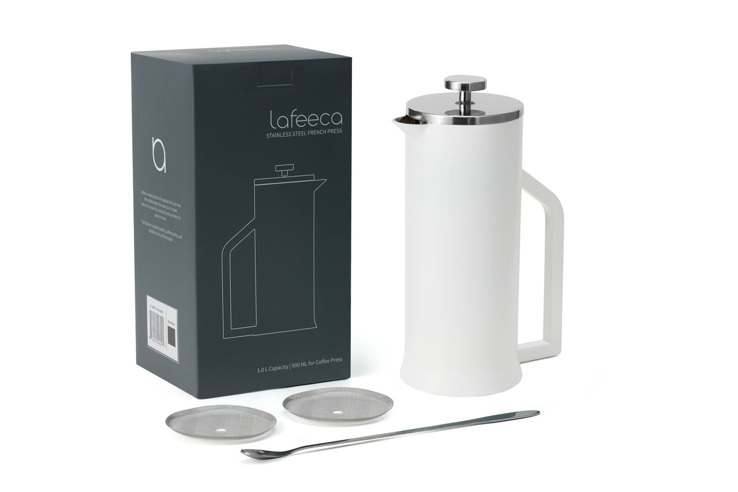 French Press Coffee Maker Double Wall Stainless Steel 1L: Black