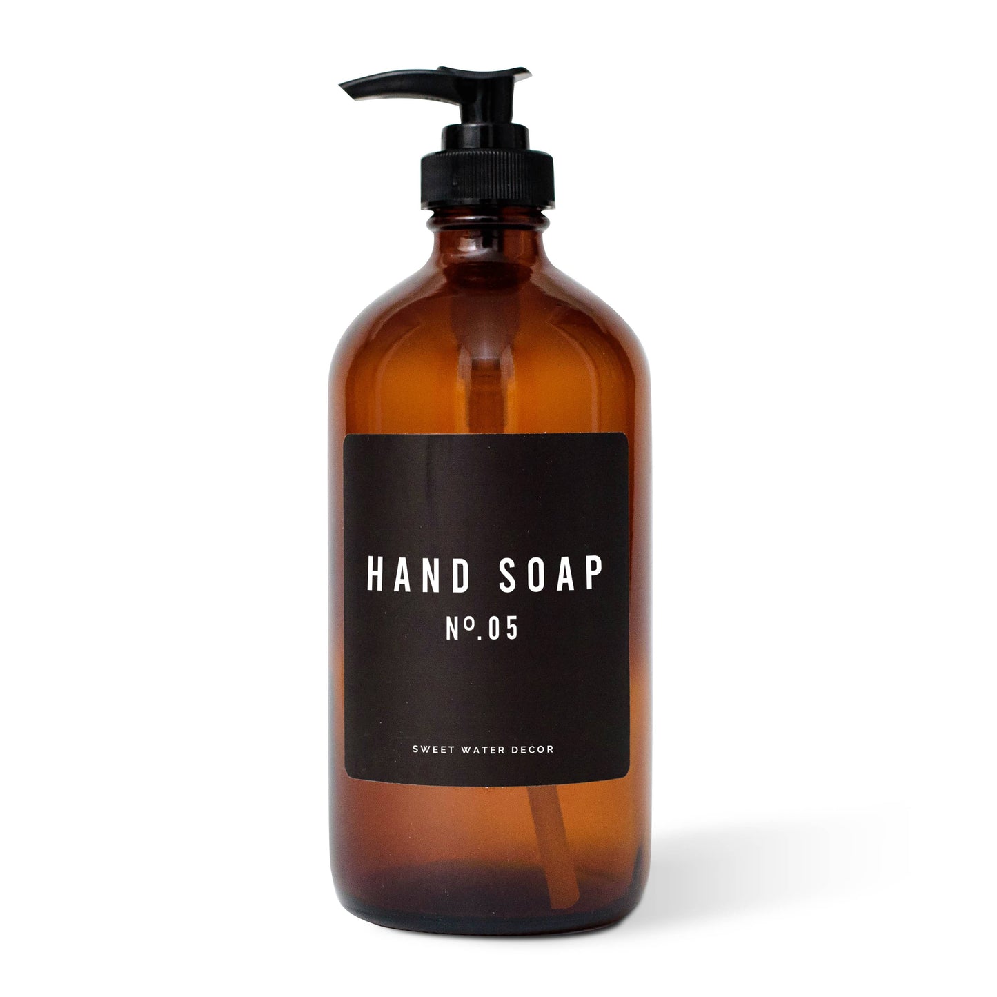 16oz Amber Glass Hand Soap Dispenser - Home Decor & Gifts