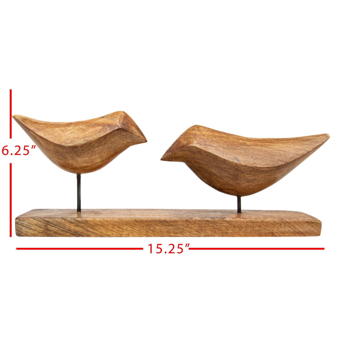 Arlo Natural Wood Decorative Birds on Wood Base