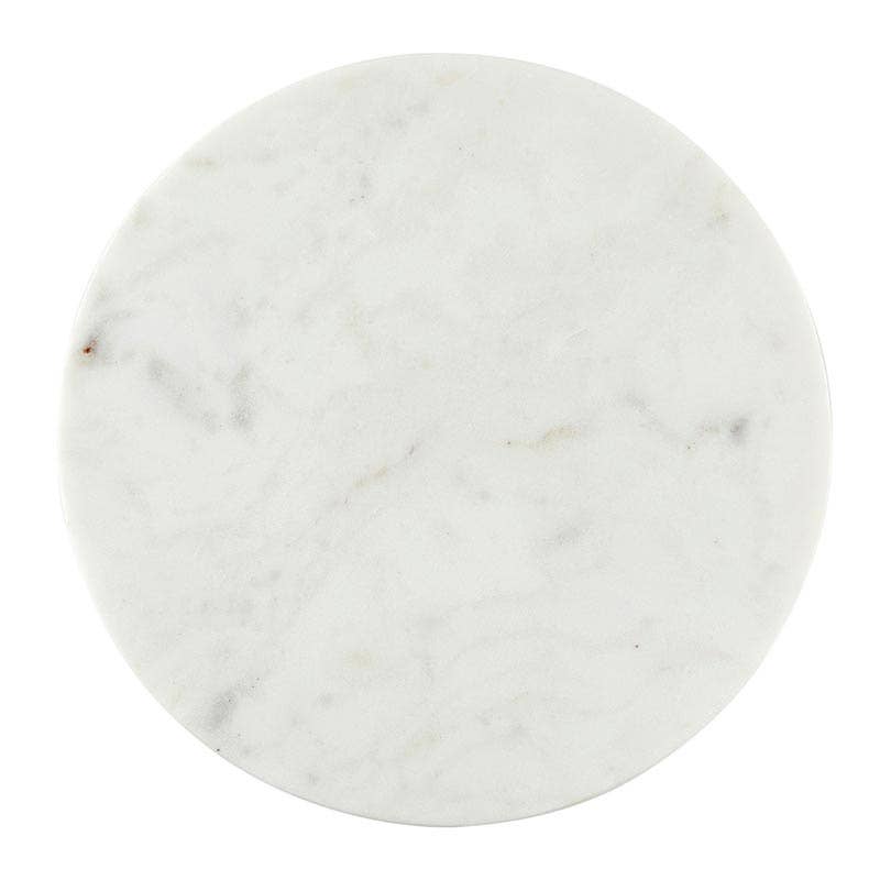 White Marble Footed Tray - 10" Dia