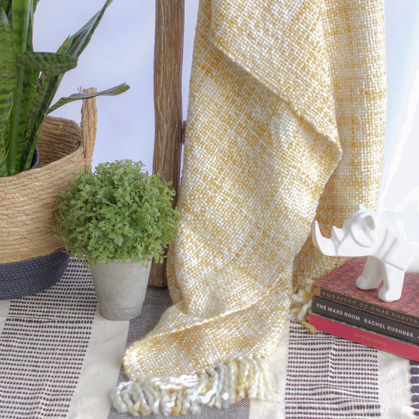 Marled Basketweave Plush Knit Throw: Platinum Gray