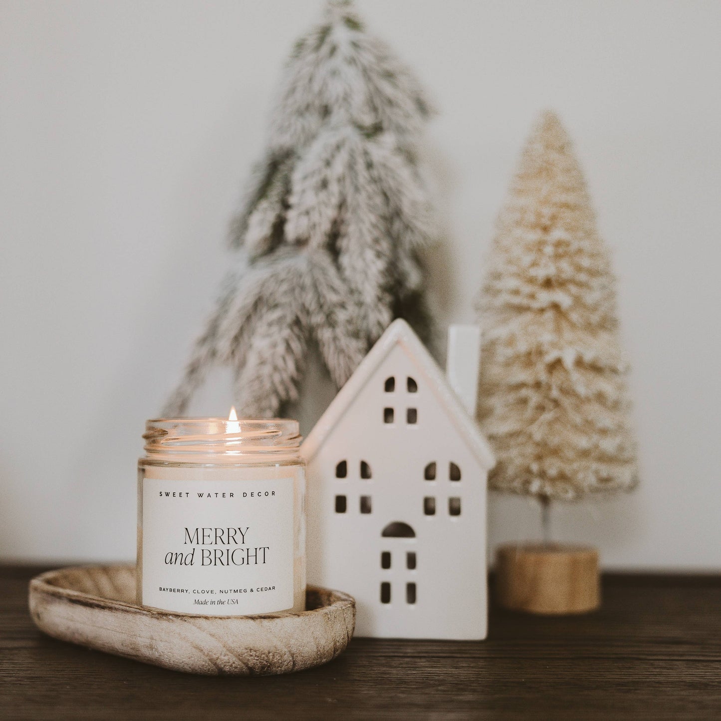 Merry and Bright 9 oz Soy Candle - Christmas Decor & Gifts