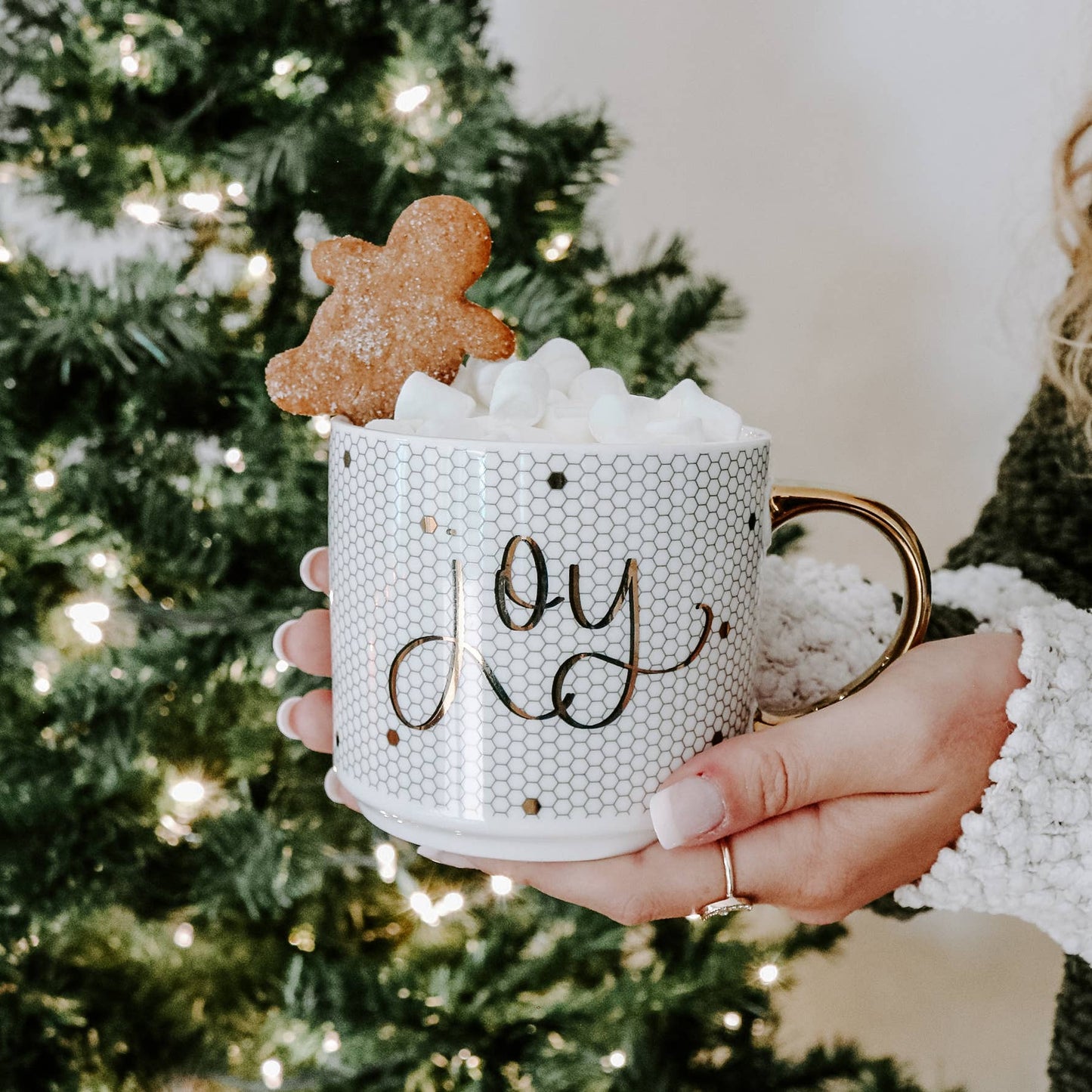 Joy Gold Tile Coffee Mug - Christmas Home Decor & Gifts