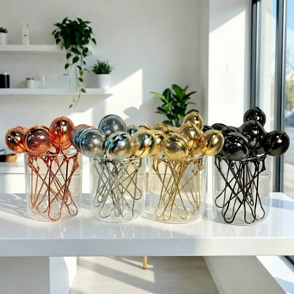 Stainless Steel Tea Strainer | Faire Market Bestseller: Gold