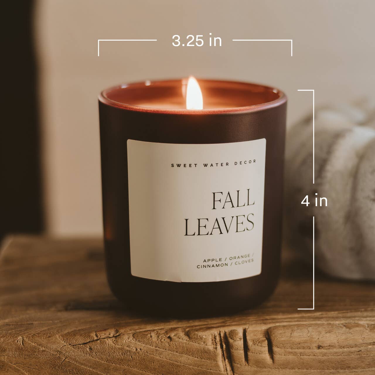 Fall Leaves 15 oz Soy Candle, Matte Jar - Fall Decor