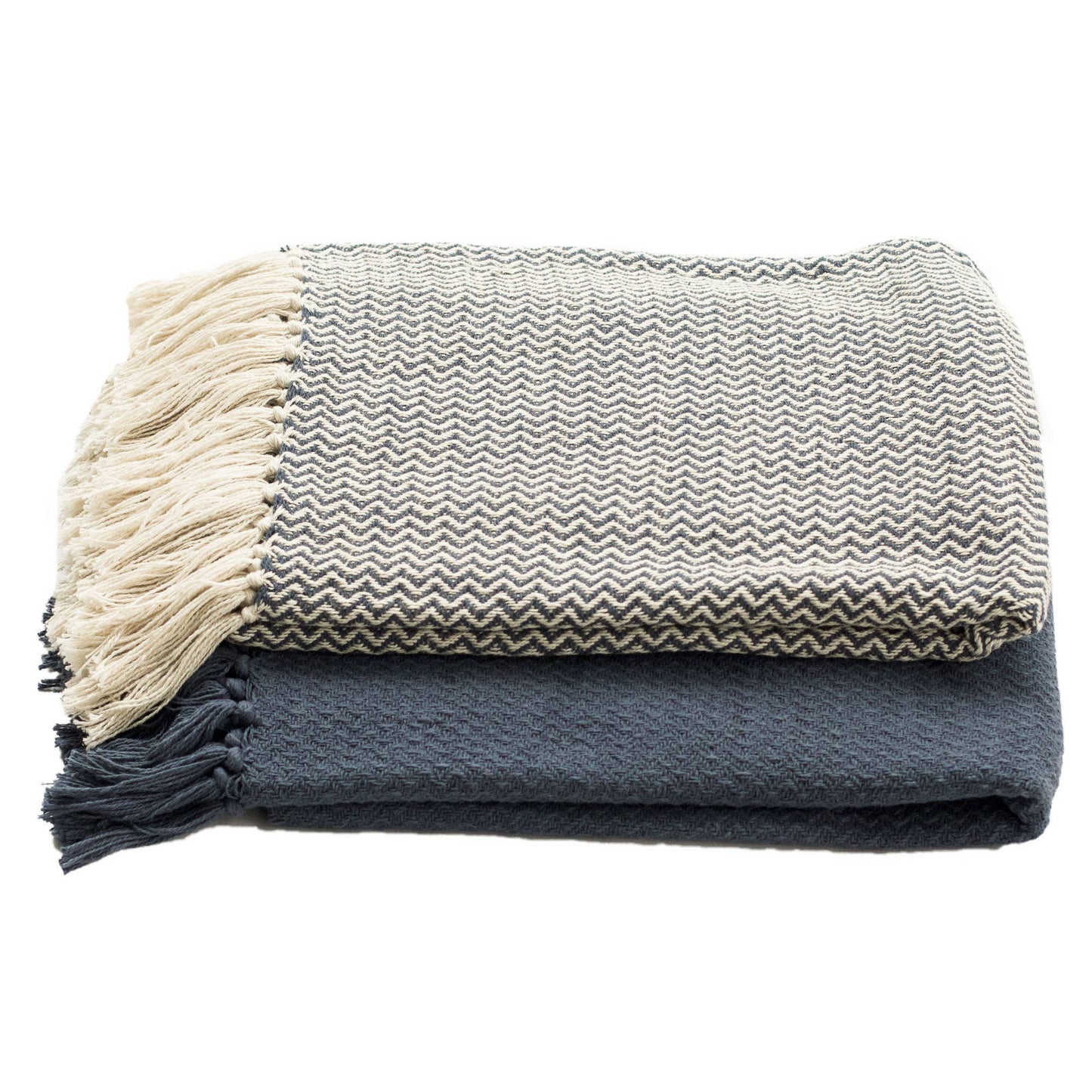 Chevron Throw | Two Piece Set SUMMER  SALE: Denim Blue