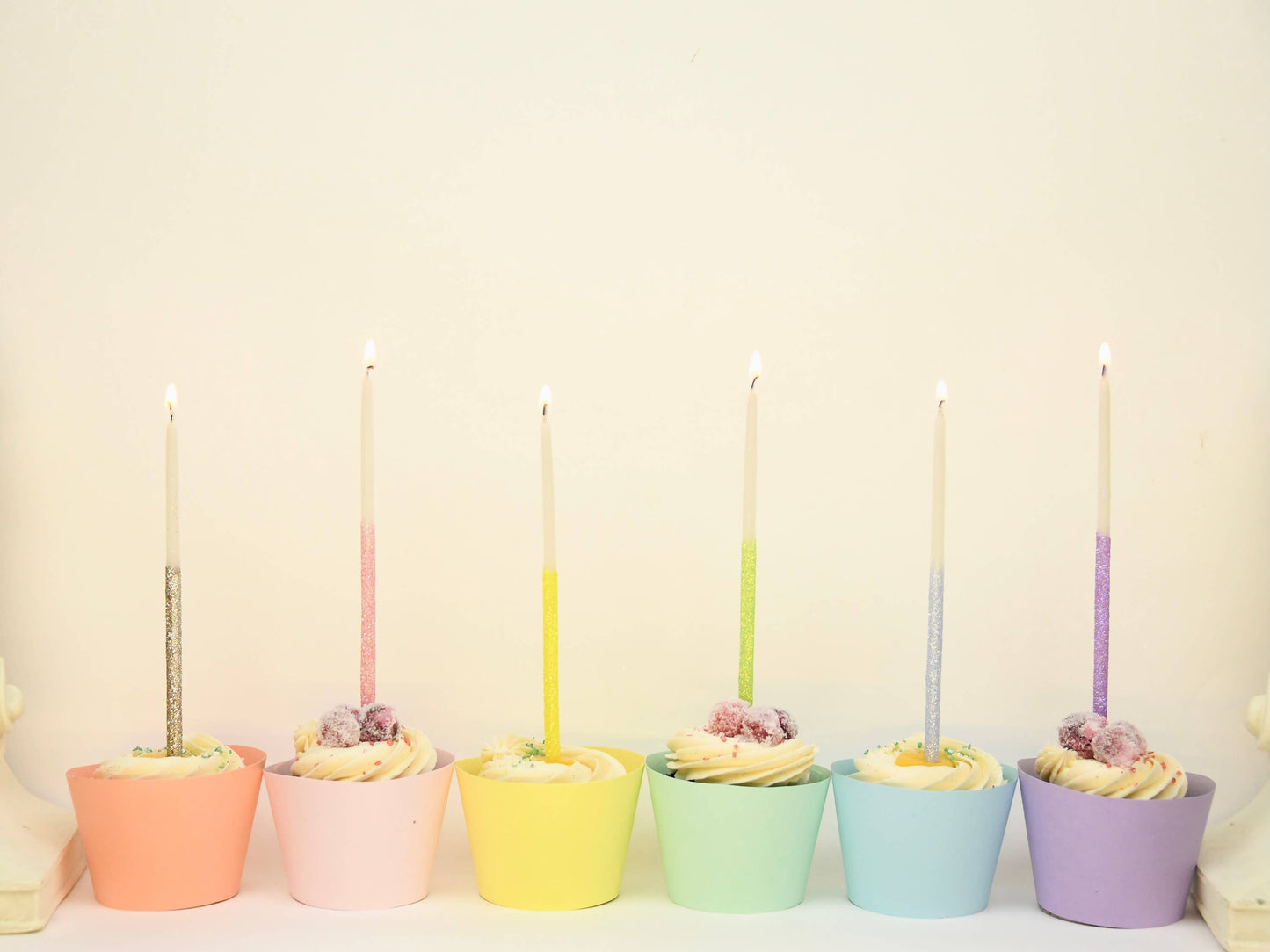 Glitter Wish 6" Beeswax Candle - Singles: Multi-Color - Asst of Colors