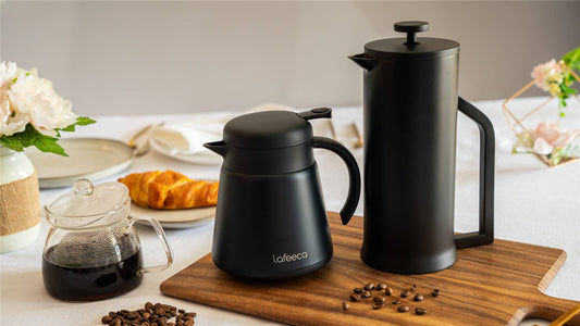 French Press Coffee Maker Double Wall Stainless Steel 1L: Black