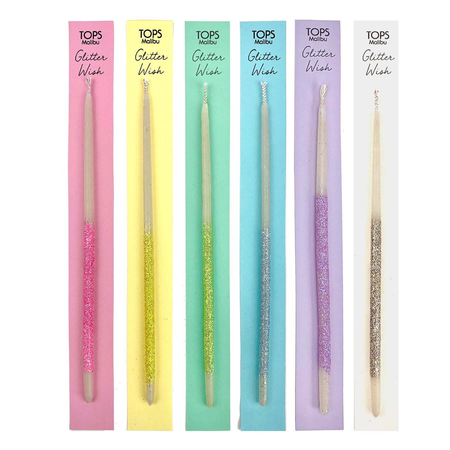 Glitter Wish 6" Beeswax Candle - Singles: Multi-Color - Asst of Colors