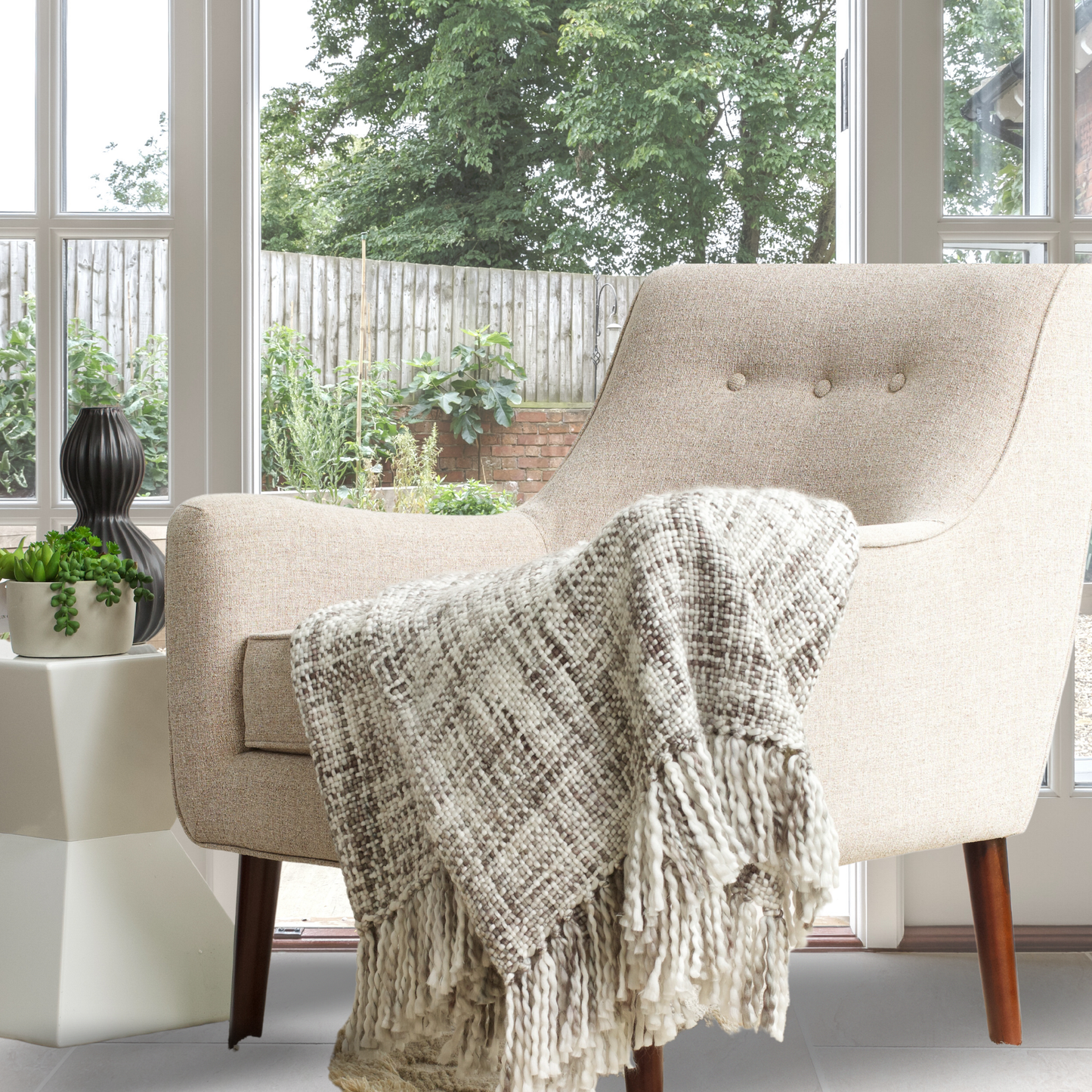 Marled Basketweave Plush Knit Throw: Platinum Gray