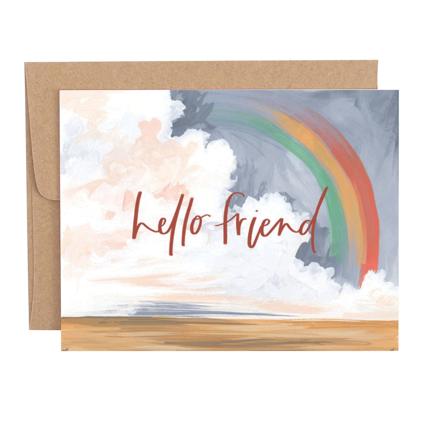 Hello Friend Rainbow Friendship Greeting Card