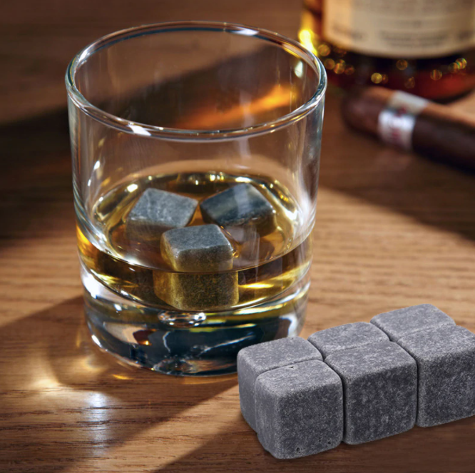 Reusable Ice Cube Whiskey Stones: Grey