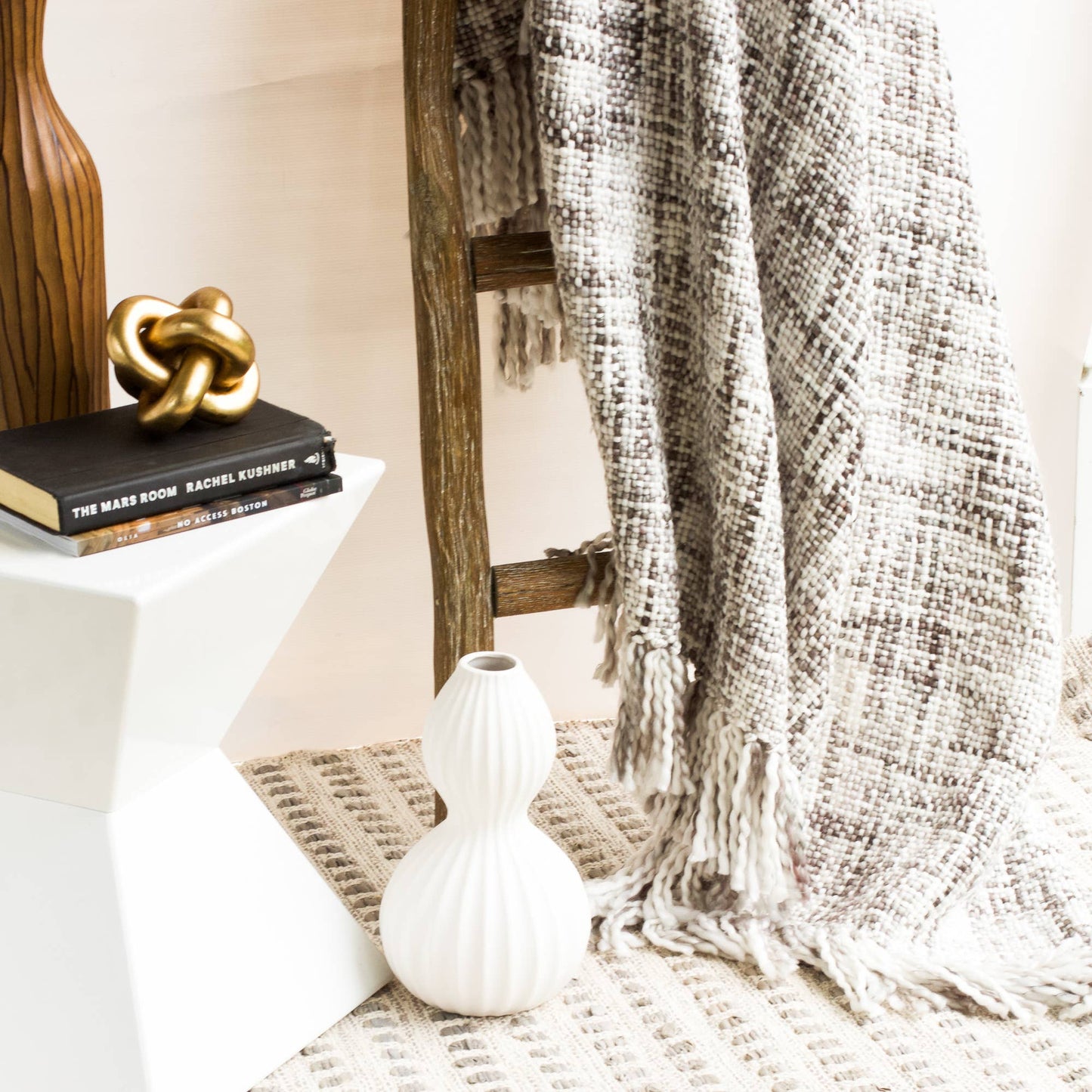 Marled Basketweave Plush Knit Throw: Platinum Gray