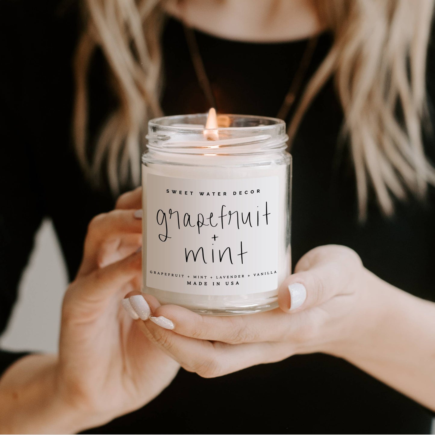 Grapefruit and Mint Soy Candle - Clear Jar - 9 oz