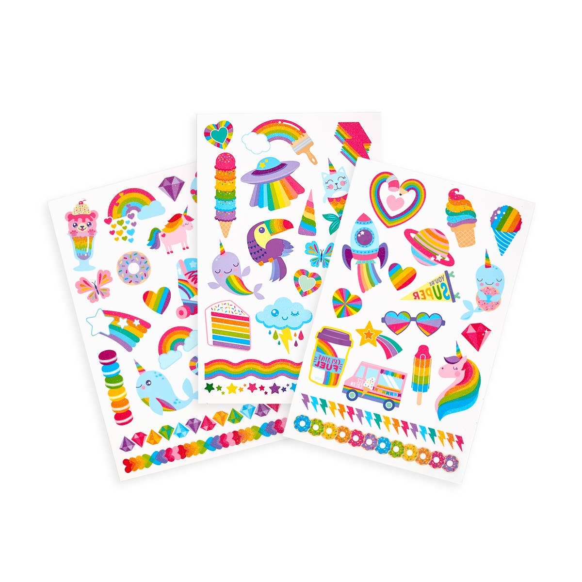 Tattoo Palooza: Glitter Temporary Tattoos - Over The Rainbow
