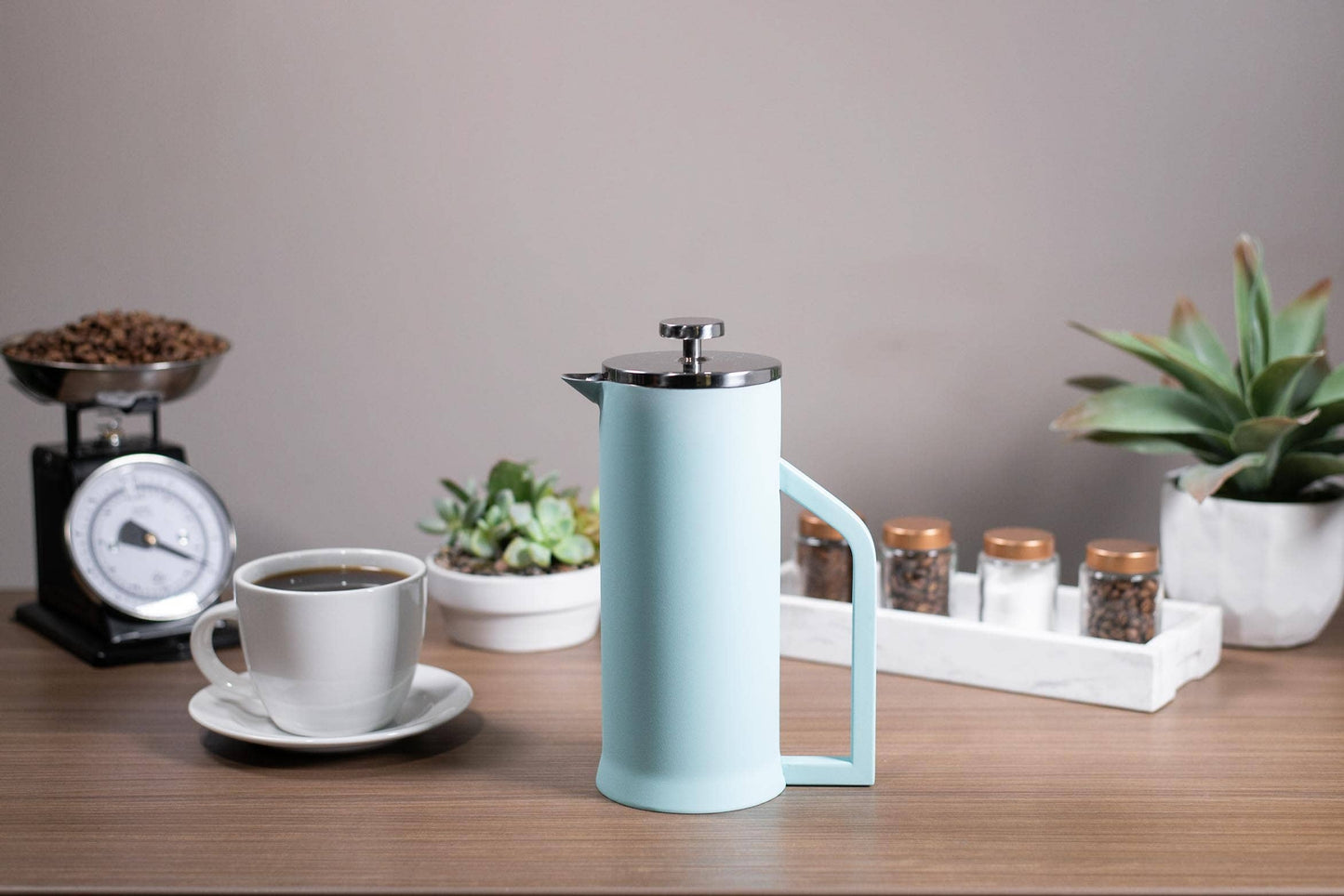 French Press Coffee Maker Double Wall Stainless Steel 1L: Black