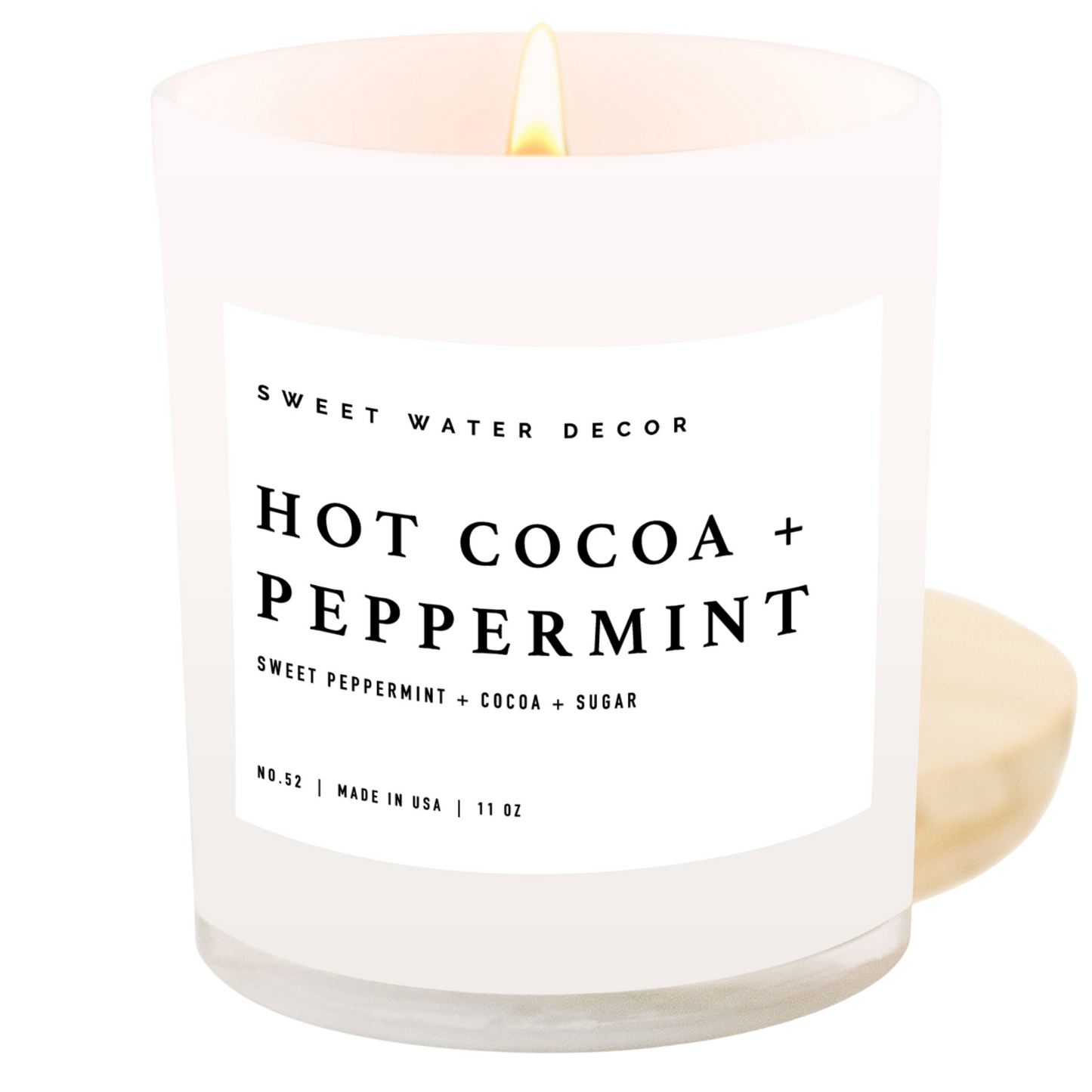 Hot Cocoa and Peppermint 11 oz Soy Candle - Holiday Decor