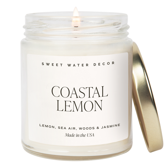 Coastal Lemon 9 oz Soy Candle - Home Decor & Gifts