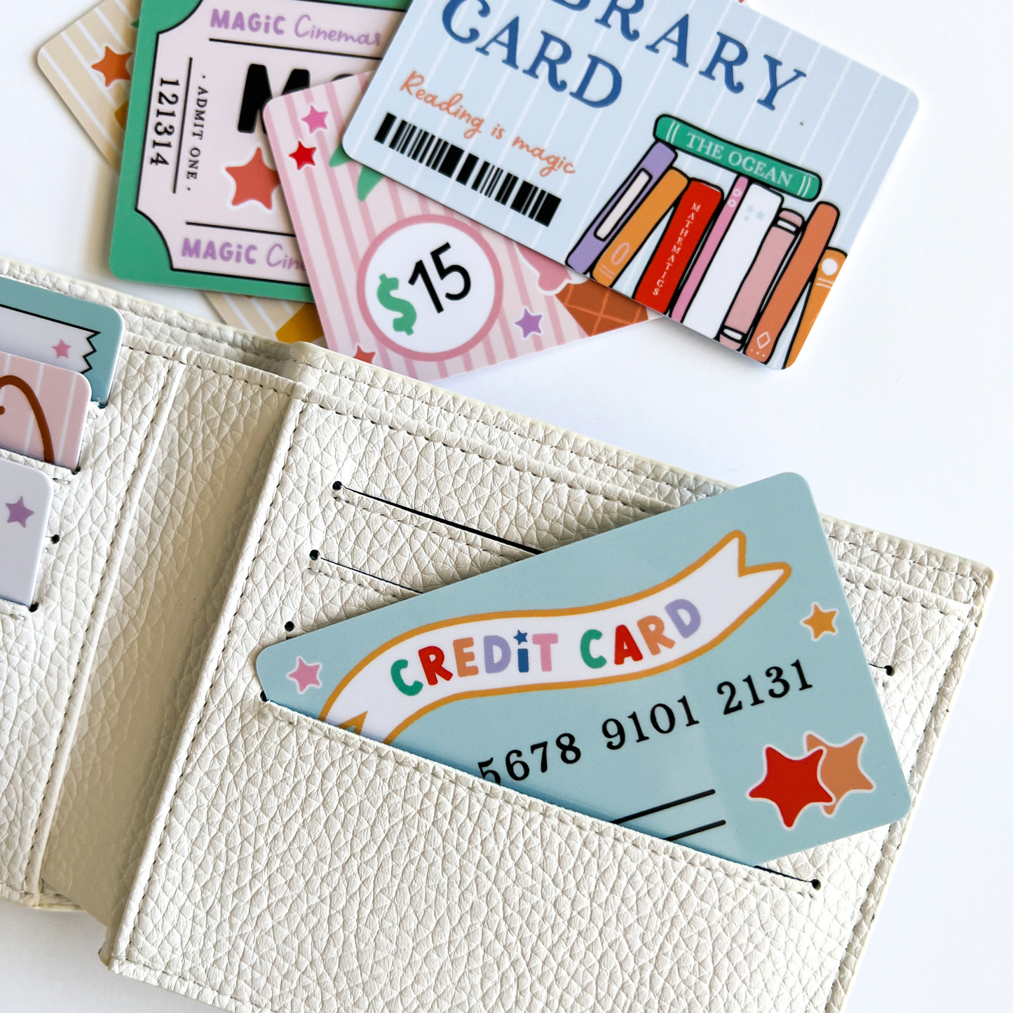 Pretend Wallet Set with Credit Cards Role Play & Imagination