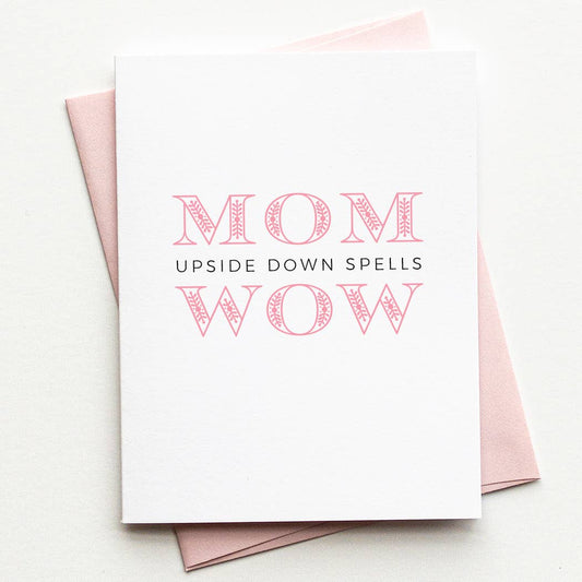 Sweet Pink Mother's Day Greeting Card - Mom Wow