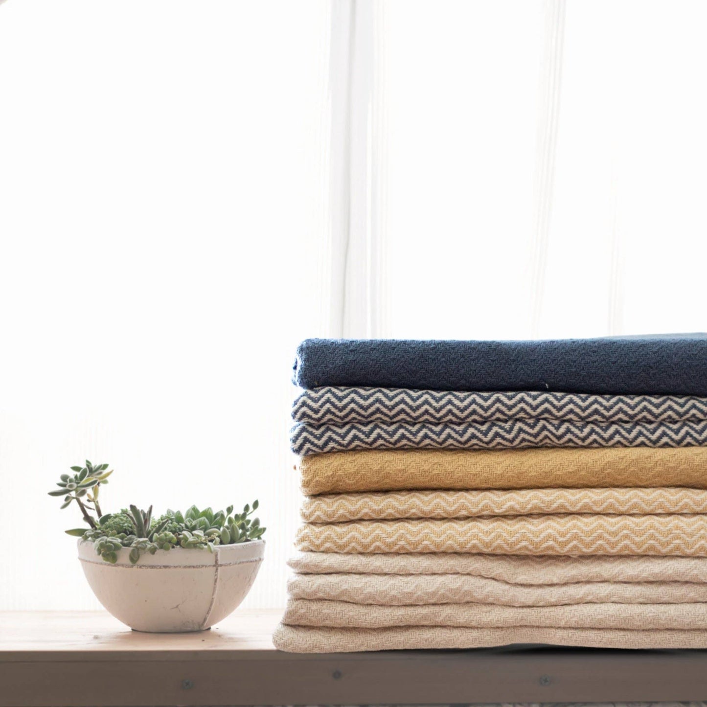 Chevron Throw | Two Piece Set SUMMER  SALE: Denim Blue