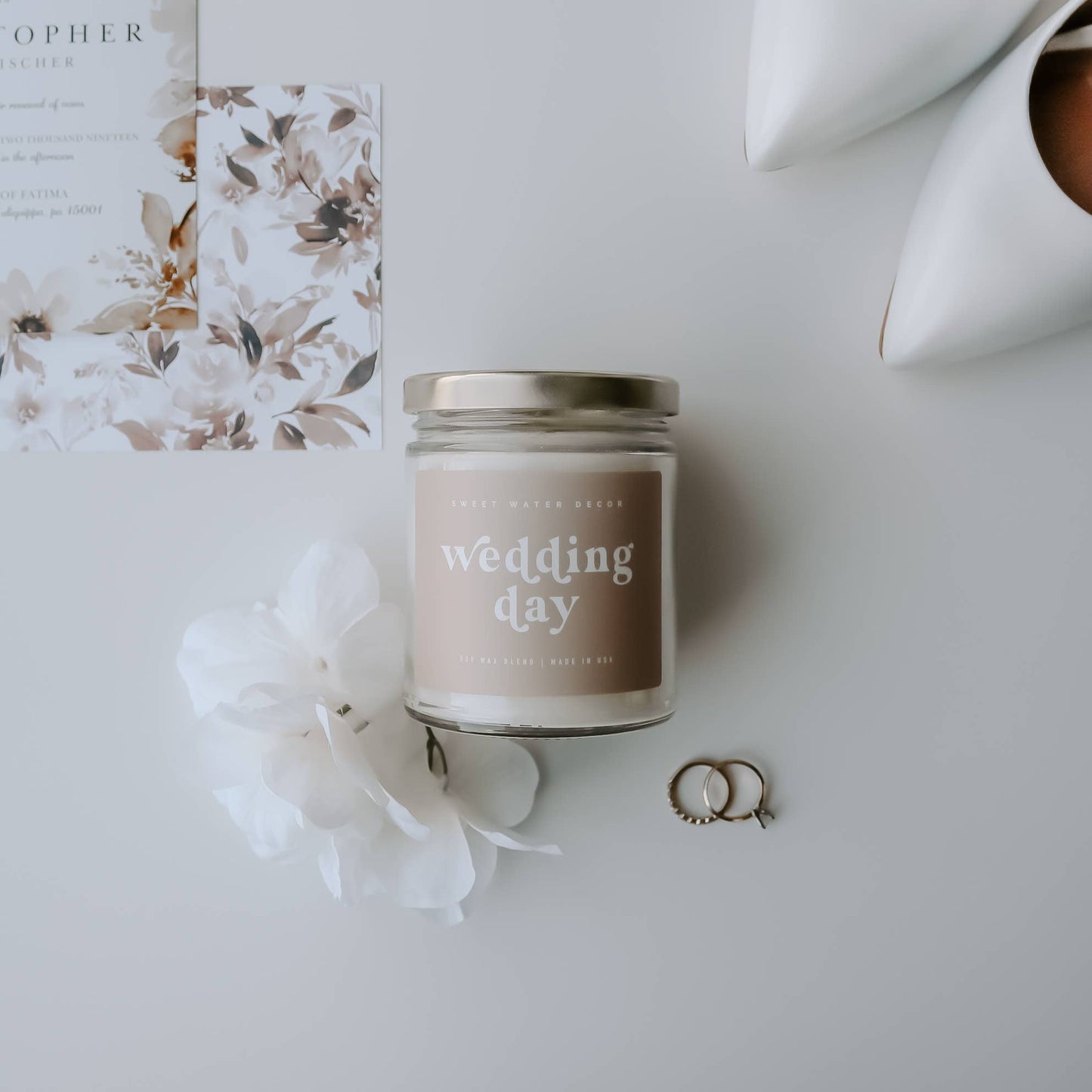 Wedding Day Soy Candle - Clear Jar - 9 oz