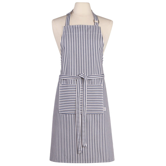 Narrow Royal Blue Stripe Chef Apron