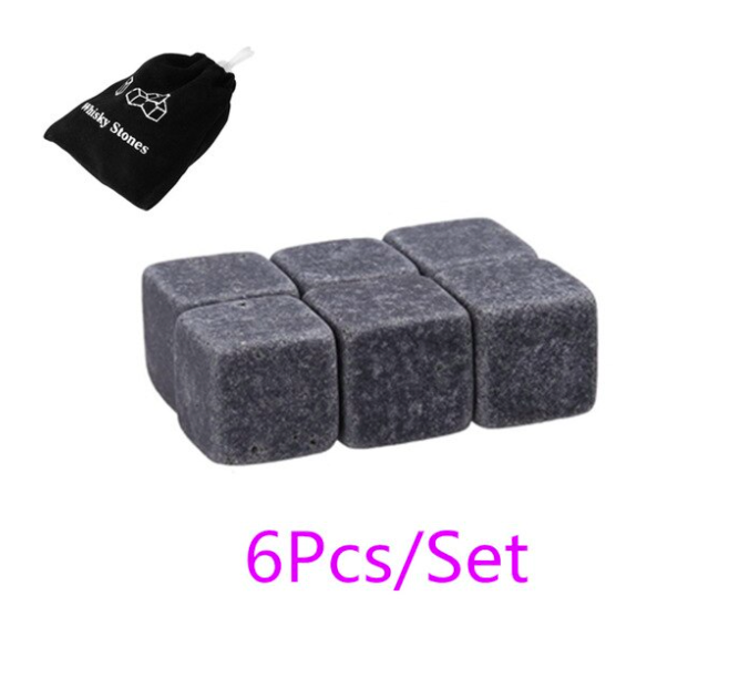 Reusable Ice Cube Whiskey Stones: Grey