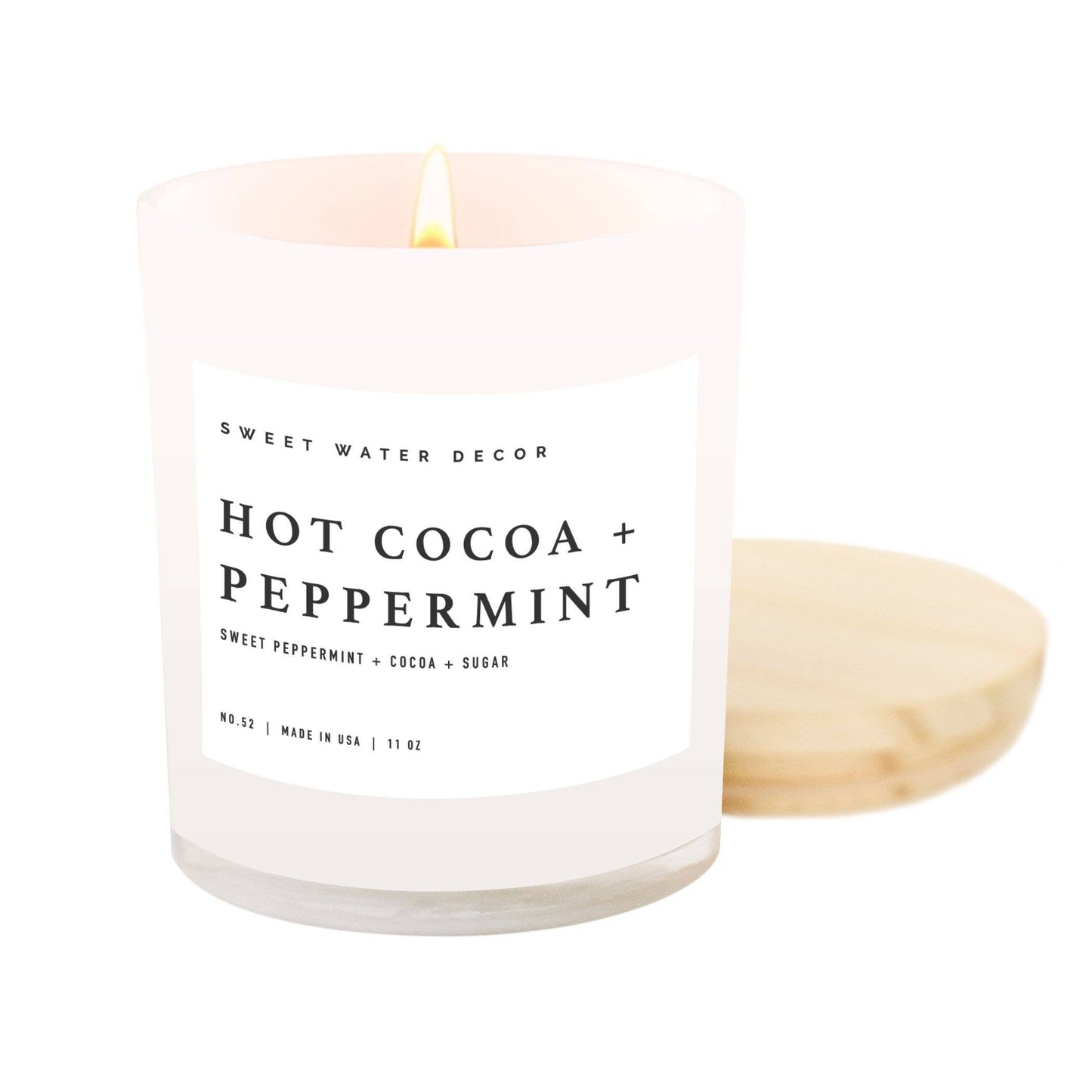 Hot Cocoa and Peppermint 11 oz Soy Candle - Holiday Decor