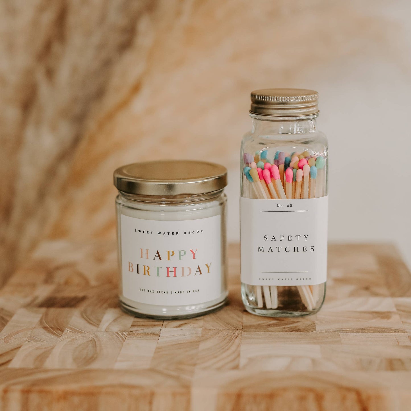 Happy Birthday Soy Candle - Clear Jar - 9 oz