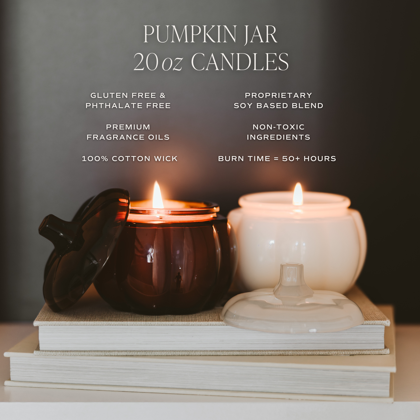 Warm and Cozy Soy Candle - 20oz Pumpkin Jar - Decor