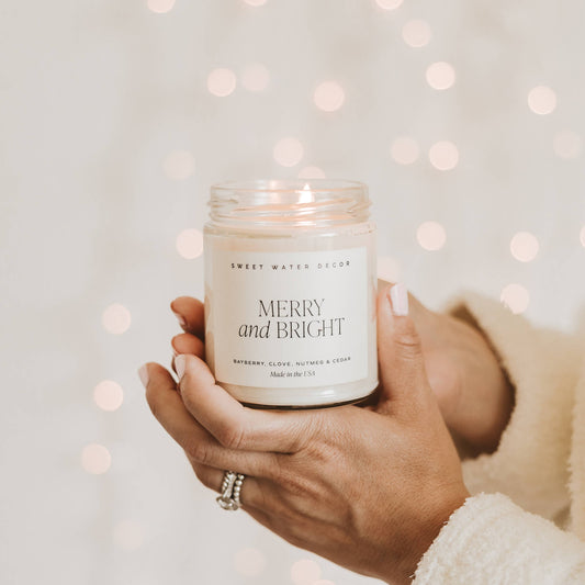 Merry and Bright 9 oz Soy Candle - Christmas Decor & Gifts