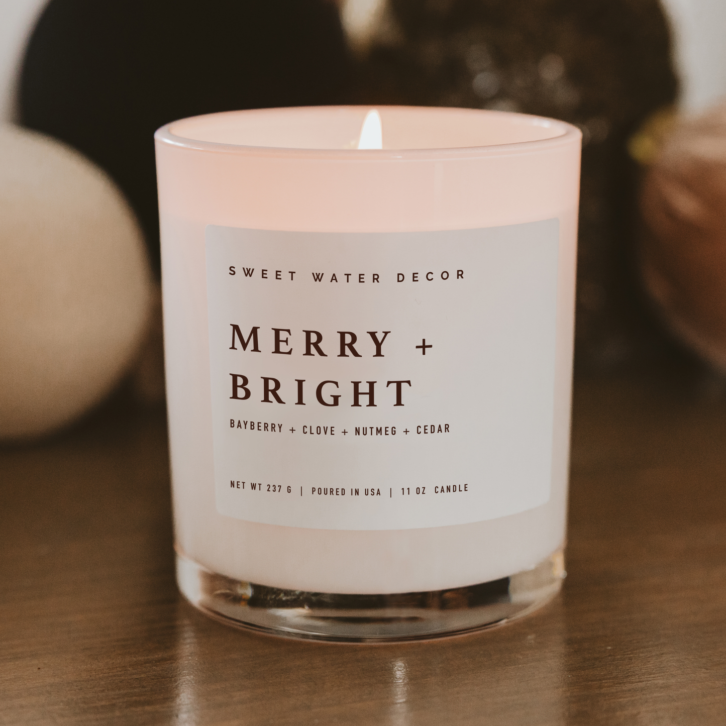 Merry and Bright 11 oz Soy Candle - Christmas Decor & Gifts