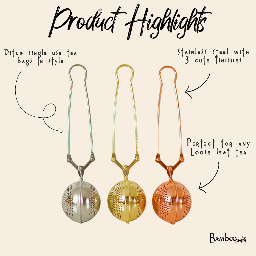 Stainless Steel Tea Strainer | Faire Market Bestseller: Gold
