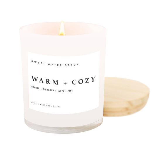 Warm and Cozy 11 oz Soy Candle - Christmas Decor & Gifts