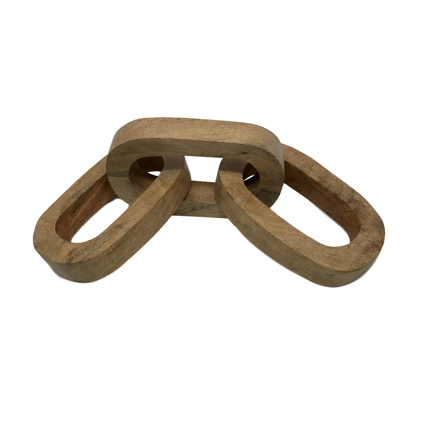 Carved Mango Wood Chain Link Table/Desk Decor-no etching